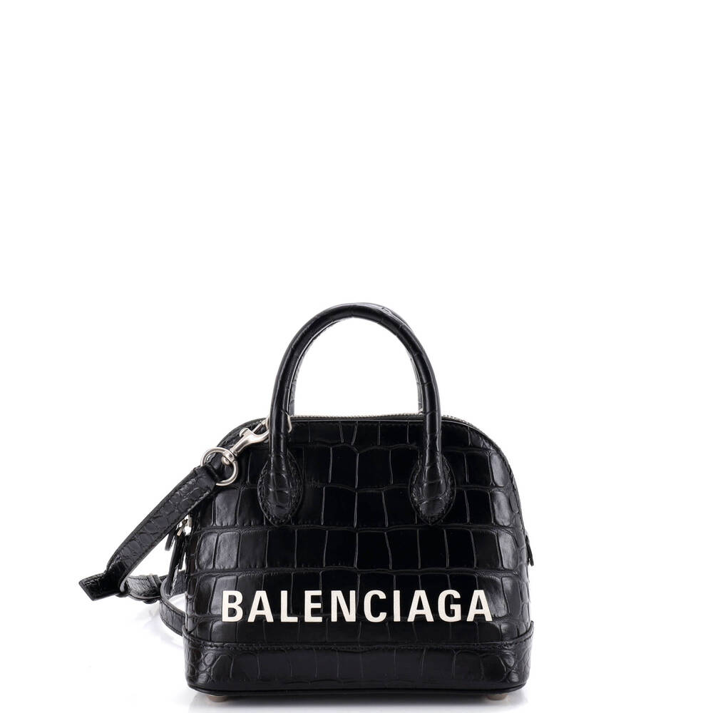 Balenciaga Logo Ville Bag Crocodile #266074B78B